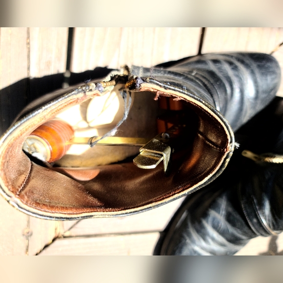 Florsheim vintage 52' men's black leather ankle boots sz10 - Picture 9 of 11